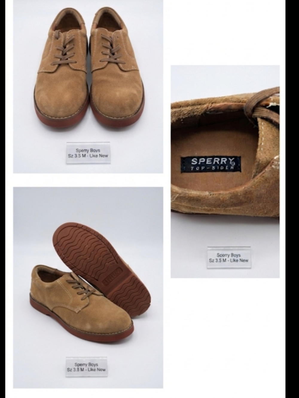 Boys' Sperry Suede Shoes, Size 3.5 M – Like New